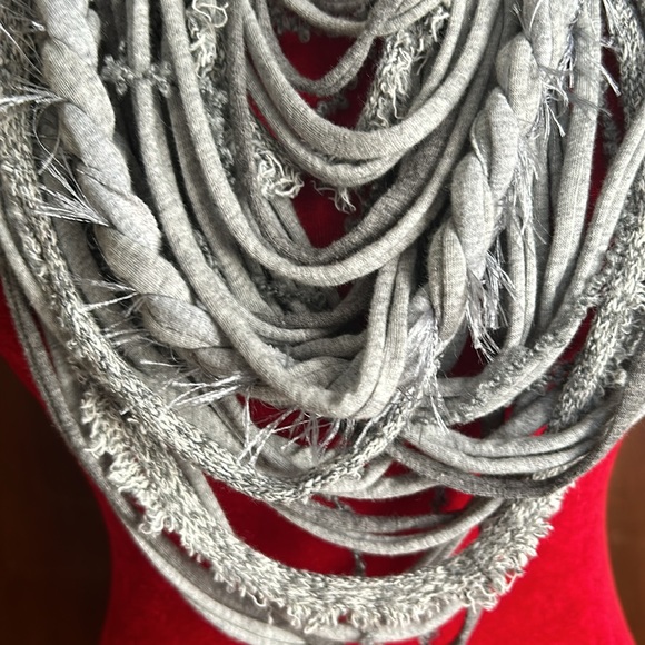 Raggy Wooly Frayed and Braided Infinity Scarf/Necklace - Picture 3 of 3